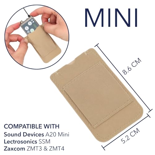 URSA Belt Pouch with Clips - Versatile Rigging for Wireless Transmitters (Beige, Mini) - color: Beige, size: Mini