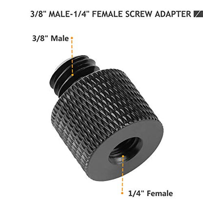 Camera Screw 1/4 Female to 3/8 Male Adapter, 3/8 Female to 1/4 Male Adapter 4 Pcs Thread Screw for Mic Stand, Tripod & Camera — 1/4-20 & 3/8-16 Male to Female