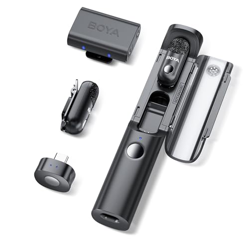 BOYA Magic-03 Wireless Lavalier Microphone, 30Hrs Battery,328FT Los Range, Safety Track &Limiter, Portable Wireless Mini Lapel mic for USB Type-C Android iPhone 16/15 Camera Camcorder Vlog Podcast - style: Magic-03(USB-C/3.5mm TRS)