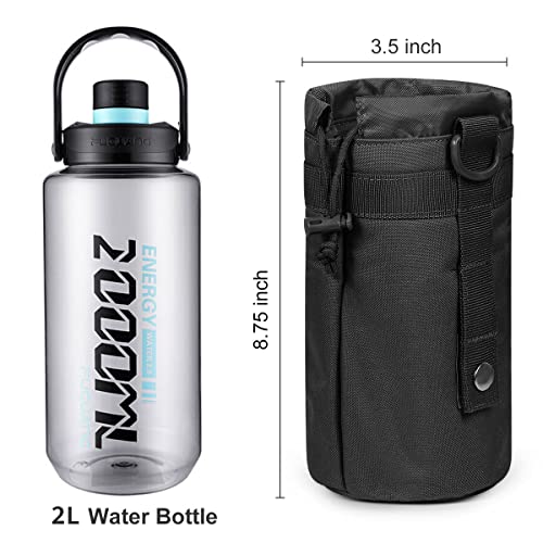 3 Pack Molle Pouch Combo Water Bottle Pouch Holder Tactical Molle Pouches Compact Utility Waist Bag Pack - color: Combo A:Black