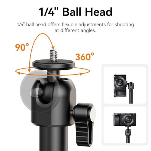 ULANZI ZJ02 Camera Desk Mount Overhead Magic Arm, 98cm/38.6inch Aluminum Adjustable Articulating Arm with 1/4" Ball Head for Cameras DSLR Lights Mount for Live Streaming/Photo Video Shooting