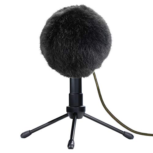 YOUSHARES Furry Windscreen Muff - Customized Pop Filter for Microphone, Deadcat Windshield Wind Cover for Improve Blue Snowball iCE Mic Audio Quality (Black)