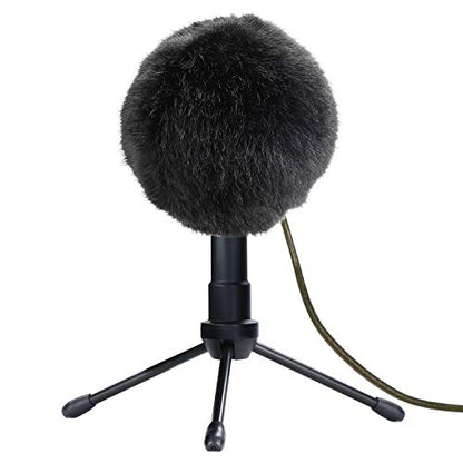 YOUSHARES Furry Windscreen Muff - Customized Pop Filter for Microphone, Deadcat Windshield Wind Cover for Improve Blue Snowball iCE Mic Audio Quality (Black)