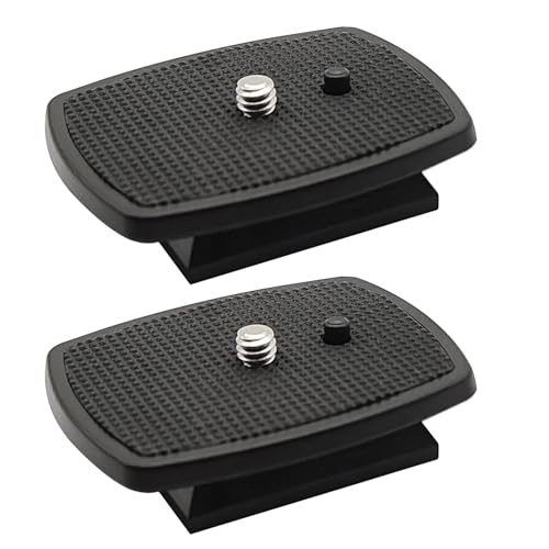 2 Pcs 42mm Tripod Quick Release Plate Camera Mounting Adapter Parts Replacement, QR Plate Replacement for Promaster 6100 6160 Hakuba S-4500 Velbon Sherpa Tripod Mount 1 5/8 - size: 42 mm