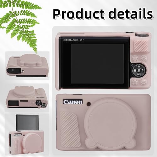 Camera Case for Canon PowerShot SX740/ SX730 Digital Camera,SX740 HS Case, Soft Silicone Protective Case Removable Lens Cover,Comes with 2 Screen Protectors and 1 Wrist Strap. (Tiffany Pink) - color: Tiffany Pink