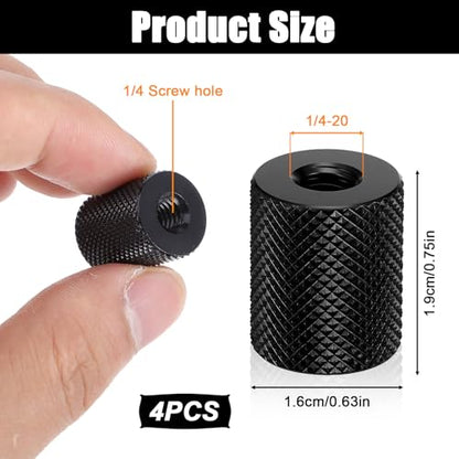 4 Pcs 1/4-20 Double Female Thread Tripod, Metal Camera Screw 1/4 to 1/4 Converter, Tripod Nut Connector for Magic Arm, Light Stand, Microphone Stand, Electric Rail, Camera Mount