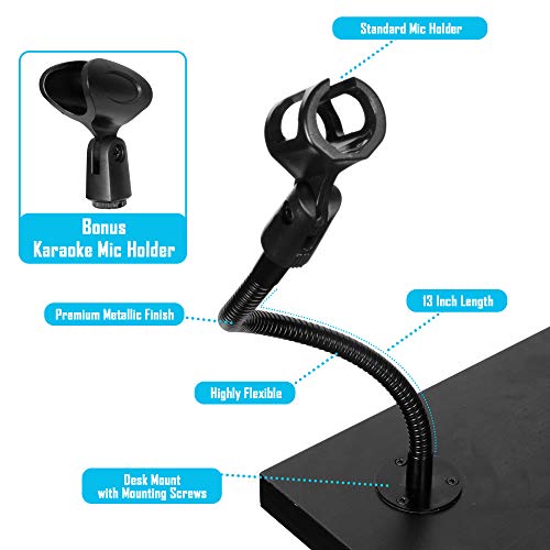 SpinTech Desk Mounted Adjustable Gooseneck for Microphone Mount that Screws in to Tables Podiums (13)