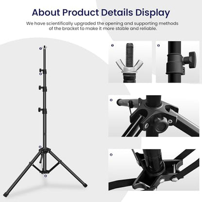 Jiang&Rong Portable Reverse-Folding Backdrop Stand Kit, 10ft x 6.5ft (W x H) Adjustable Background Stand with a Carrying Bag for Party, Birthday, Wedding, Graduation