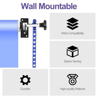 EMART Photography Backdrop Wall Mount Single Roller Support System with 2 x Single Hook, 2 x Expand Bar, 1 x Chain, Manual Photo Background Holder, Ceiling Mounted for Studio Live Streaming - size: 1 chain
