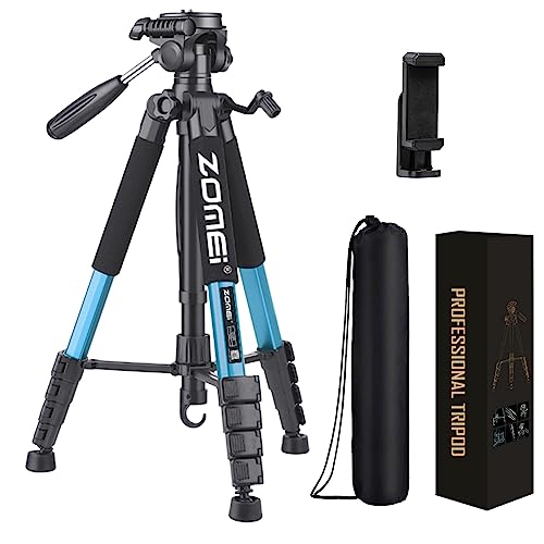 74 Inch Heavy Duty Tripod Stand for Cameras, Cell Phones, Projectors, Webcams, Spotting Scopes - Complete Unit for Canon, Nikon, Sony - Perfect for Phone & Camera Photography(Blue) - color: Blue