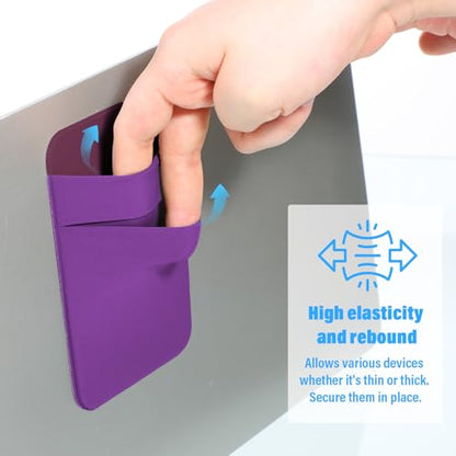 Portable Hard Drive Sleeve 2-Pocket Stick on Pouch with Reusable Adhesive SSD Hard Drives Carrying Case Computer Accessories Pouch Holder for Most Laptop External Solid State Drive Mouse USB Cable - color: Purple