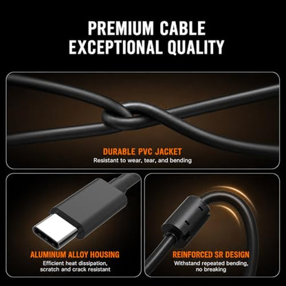 BERLAT 2-Pack USB C to 8-Pin Mini USB Cable 5ft, USB-C to Mini-B Durable Cord with Ferrite Core Anti-Interference – Compatible with Nikon/Sanyo/Sony/Fuji/Olympus/Panasonic Cameras, Phones, MP3
