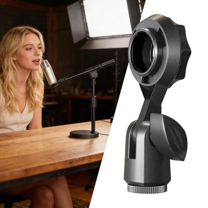 Microphone Clip - Universal Flexible Clamp Build, Reliable Positioning Tool, Lightweight Anti Skid Holder Attachment, Strong Stability Mounting System | Portable Audio Setup Device For Travel
