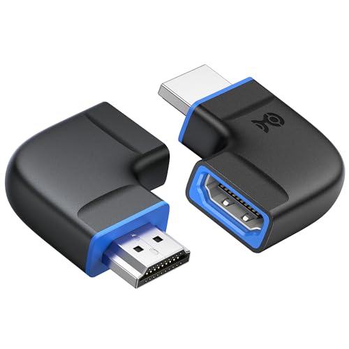 Cable Matters Combo-Pack 8K Flat Right Angle HDMI 2.1 Adapter with HDR, Supports 8K@60Hz / 4K@240Hz, 270 Degree and 90 Degree HDMI Adapter, Black