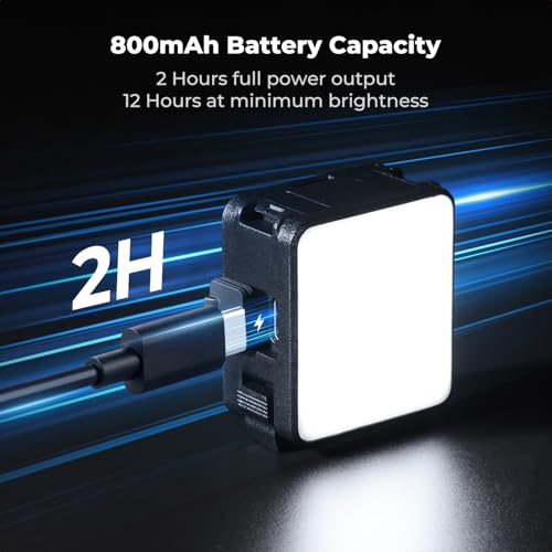 K&F CONCEPT Magnetic Mini LED Fill Light Compatible for DJI Osmo Action 6 | Magnet Backplate 1.5W USB C Rechargeable Quick Release Vlogging Lighting, Action Camera Selfie Video Recording for Osmo Nano - size: For Osmo Action 6/Osmo Nano