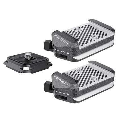 PGYTECH Quick Release Plate & Clamp V2 Kit, Arca Swiss Plate Camera Mount with 1/4" to 3/8" Screw Thread for Sony/Nikon/Fuji/DJI Switch Between Tripod/Monopod/Slider/Stabilizer (Two Clamps + Plate) - style: Two Clamps + Plate V2