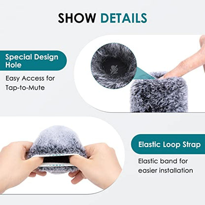 YOUSHARES Mic Cover Kit for HyperX QuadCast/QuadCast S – Foam & Furry Windscreen Set for Noise Reduction, Dust Protection, Studio & Streaming - color: Furry*1+Foam*1（compatible with HyperX QuadCast S）