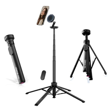 ULANZI Magnetic Phone Tripod, MT85 Auto Open Tripod for Magsafe with Enhanced 4-Leg, 60'' Selfie Stick Extendable Phone Stand, Content Creator Essentials for iPhone 17/16/15/14/13/12 Black - color: Black