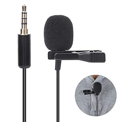 Lavalier Microphone, Professional Grade Omnidirectional Lapel Mic with Easy Clip on System for Recording Interview/Video Conference/Podcast/Voice Dictation/Phone