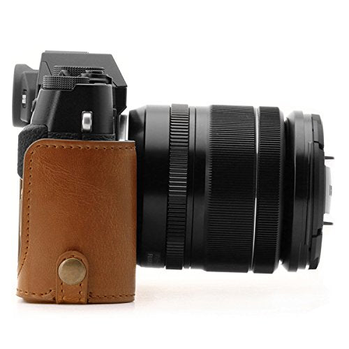 MegaGear Ever Ready Leather Camera Half Case and Strap Compatible with Fujifilm X-T30, X-T20, X-T10 - color: Light Brown