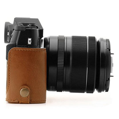 MegaGear Ever Ready Leather Camera Half Case and Strap Compatible with Fujifilm X-T30, X-T20, X-T10 - color: Light Brown