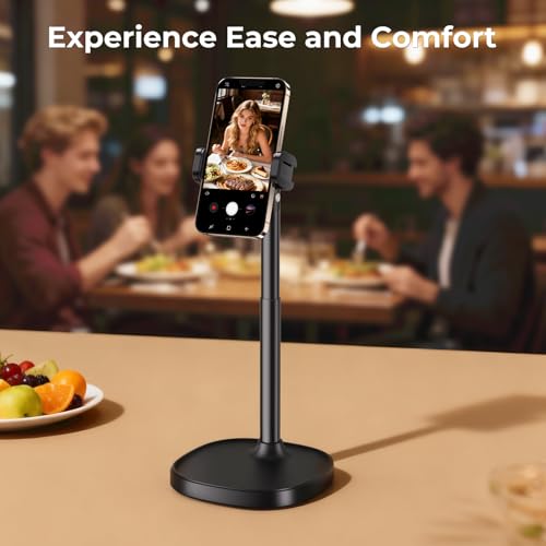 Desktop Phone Stand, Adjustable Height & Angle Holder - Night Black