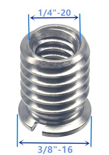 Stainless Steel 1/4"-20 Female to 3/8"-16 Male Convert Screw Adapter (4pcs, 12.5mm) - color: 4pcs, size: 12.5mm
