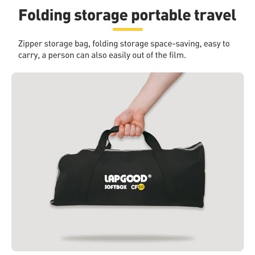 Bowens Mount Softbox 24''/60CM Handheld Quick Set-up, S-Type Bracket Compatible with Godox Canon Sony Fuji YongNuo Flash AD200PRO V1 TT600 V860III 430EXIII SB500 YN320EX YN560 - size: CF 24''