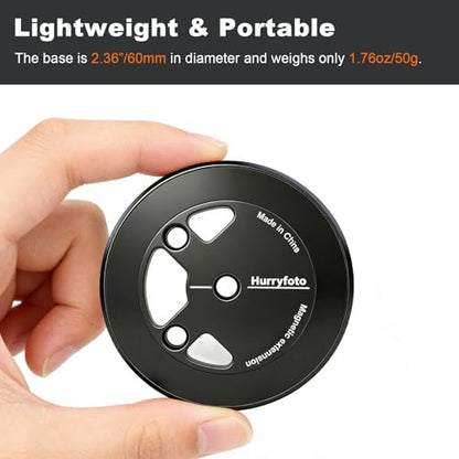 Magnetic Phone Mount Plate with 1/4"-20 Thread & Cold Shoe, N52 Strong Magnet 15N Hold, Aluminum Camera Mount Adapter for iPhone MagSafe, Tripod, Ball Head, Vlogging & Filming Rig (Black) - color: Black