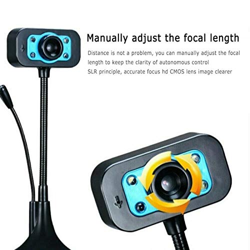Computer Camera USB HD Webcam 1280 * 1024 USB Driver Free Web Camera with Built-in Noise Reduction Microphone for Laptop Live Broadcast Video (Color : As Show)