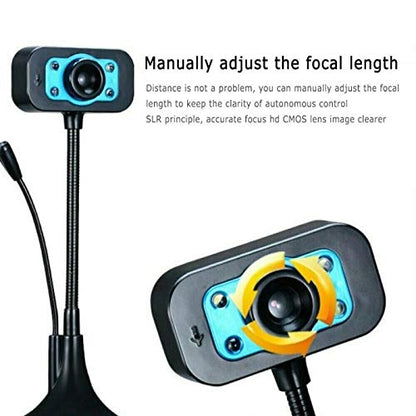 Computer Camera USB HD Webcam 1280 * 1024 USB Driver Free Web Camera with Built-in Noise Reduction Microphone for Laptop Live Broadcast Video (Color : As Show)