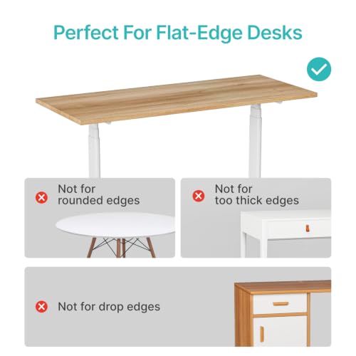 PEGZONE Desk Side Storage Organizer, No Drill Under Desk Laptop Holder, Clamp on Desks Shelf with Pegboard Accessories, Hanging Laptop Mount, Fits Flat Edge 0.4" to 2.2", White - color: White