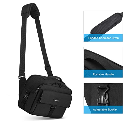 MOSISO Camera Shoulder Bag Case Crossbody Sling Purse, DSLR/SLR/Mirrorless Compact Padded Photography Handbag with Rain Cover Compatible with Canon/Nikon/Sony Cameras and Lenses, Black - color: Black