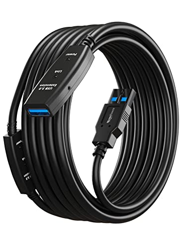 MutecPower 32 Feet Active USB Extension Cable 3.0 Male to Female with 2 Extension chipset Signal Booster - Active Extension/Repeater Cord 10 Meters / 32 Feet - color: USB 3.0, size: 32 FT