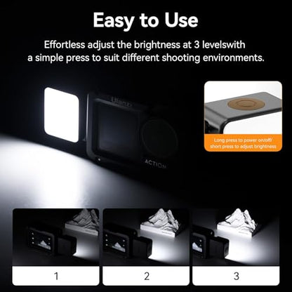 ULANZI LM18 Vlogging Light Mini LED Action Camera Video Light Magnetic Photography Fill Lighting for DJI Osmo Nano Action 3/4 Camera Cage Accessories, Xtra, Ulanzi PK-06 Pocket 3/4 Expansion Adapter - size: 1 Pcs-For DJI Action 5/4/3 & Pocket 3, Xtra Muse