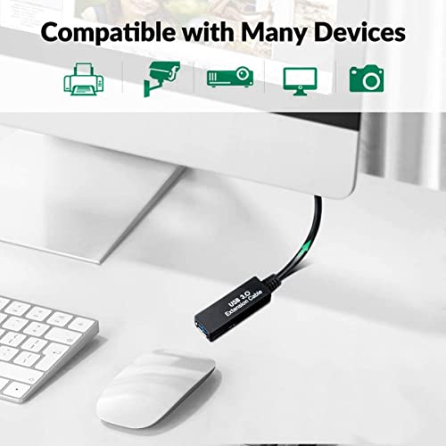 25Feet Active USB 3.0 extension cable,Long USB Extension Cord A-Male A-Female,With Expansion Chipset Signal Boosters, Compatible With Oculus Quest 3,VR, Xbox, PS4, Webcam,etc. - size: 25FT Active
