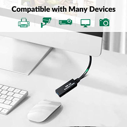 25Feet Active USB 3.0 extension cable,Long USB Extension Cord A-Male A-Female,With Expansion Chipset Signal Boosters, Compatible With Oculus Quest 3,VR, Xbox, PS4, Webcam,etc. - size: 25FT Active