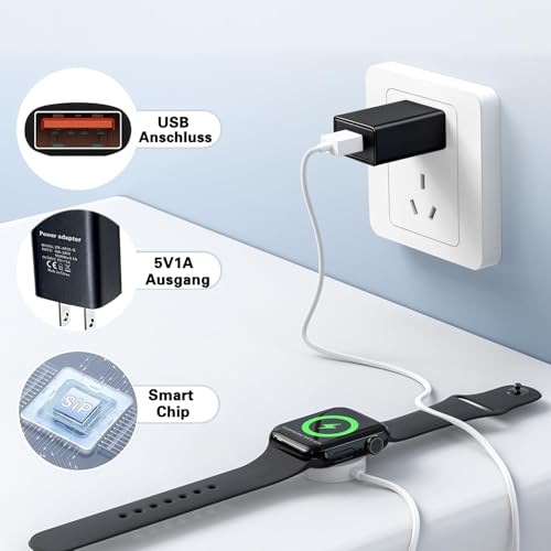 USB Wall Charger Power Supply 5V1A Charging Block 5W USB Charger Block with Compact Design 5 volt 1amp(1000mA) Adapter Plug for Small Appliances Such as Small Table Lamps/Kids Electric Toys/Smartwatch - color: 5v1a black