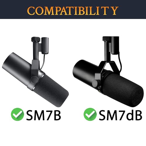 SOULWIT Pop Filter for Shure SM7B/SM7dB - Cylinder Shape | Windscreen for Shure SM7B/SM7dB(Model RK345/RK345B)