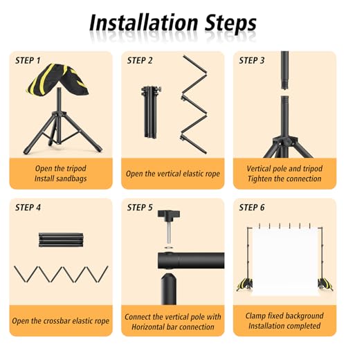 Forlogic Backdrop Stand 10x7.5ft(WxH), Heavy Duty Adjustable Photo Back Drop Stand kit, Suitable for Party, Photography, Weddings