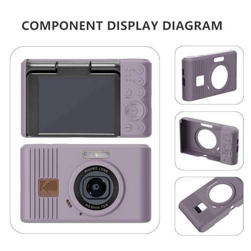Case for Kodak PIXPRO C1 accessories,Soft Silicone Protective Case,Comes with 2 Screen Protectors and 1 Wrist Strap - Rose grey - color: Rose grey