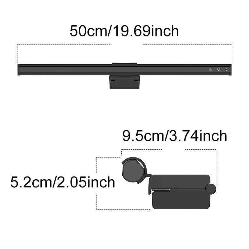 RGB Monitor Light Bar, Eye-Care Dual Light Reading Screen Lamp, 9 Modes Gaming Backlight LED Computer Lamp, 3 Colors Dimmable Frontlight, 16.6'' USB Desk Lights for Home, Office