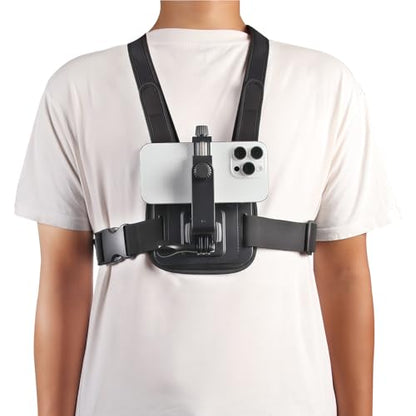 Suptig Phone Chest Mount Phone Harness Strap Holder Compatible for iPhone, Samsung, Gopro, DJI Action, Cell Phones Action Cameras POV/VLOG