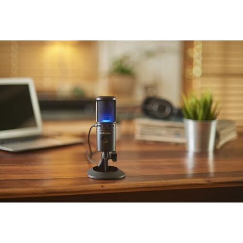 Audio-Technica AT2020USB-X Cardioid Condenser USB Microphone, Black + PodMaster Boom Broadcast/Podcast Boom Arm Mic Stand + Microfiber Cleaning Cloth + Goby Labs Microphone Cleaner