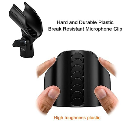 4 Pcs Universal Microphone Clip, Adjustable Mic Clip Holder for Mic Stand，Come with 5/8" Male to 3/8" Female Screw Adapter - size: 4_Pack