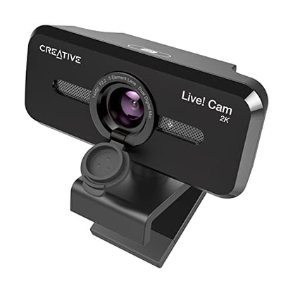 Creative Live! Cam Sync V3 2K QHD USB Webcam with 4X Digital Zoom (4 Zoom Modes from Wide Angle to Narrow Portrait View), Privacy Lens, 2 Mics, for PC and Mac… - style: 2K QHD with SmartComms Kit