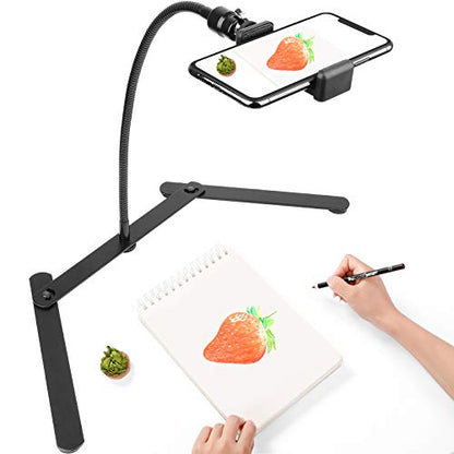 Photo Copy Pico Projector Stand,Chromlives Overhead Tripod Video Stand for Phone,Adjustable Tabletop Overhead Phone Mount,Gooseneck Mini Tripod Stand for Teaching Streaming Baking Crafting - color: Phone Copy Stand