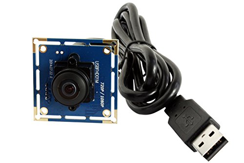 ELP USB Fisheye Camera - 180 Degree 1080P Wide Angle Webcam, High Speed 100fps for Windows, Linux, Android, Mac