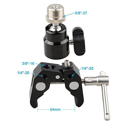 CAMVATE Crab Clamp Articulated 1/4 Mini Ball Head for Microphones - 1465