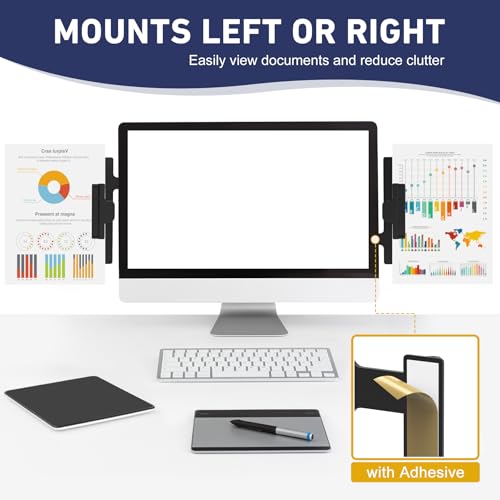 HAUTOCO Monitor Mount Document Clip Document Holder for Typing Clips to Laptops & Monitors and Wireless Charging Mouse Pad 15W RGB Gaming Mousepad